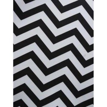 A Line Zigzag Print Vintage Belted Dress - Black