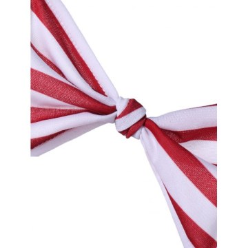 American Flag Backless Tank Top with Bowknot - Navy Blue