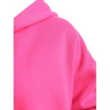 Animal Ears Fleece Hoodie - Violet Red