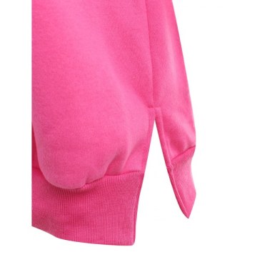 Animal Ears Fleece Hoodie - Violet Red