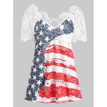 Back Cut Out Lace Insert T-shirt -