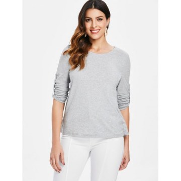 Back ace Panel Bowknot Embellished Top - Gray