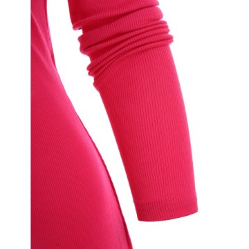 Back Tie Cut Out ini Dress - Rose Red