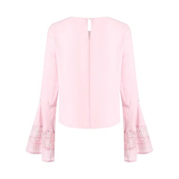 Bell Sleeve ace Crochet Blouse - Pink Bubblegum