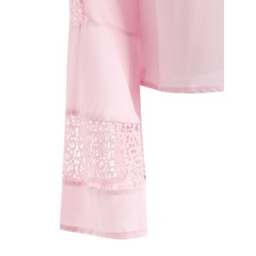 Bell Sleeve ace Crochet Blouse - Pink Bubblegum