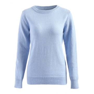 Bowknot Back Plain Sweater - Light Blue One