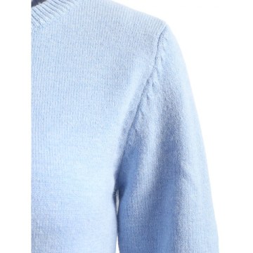 Bowknot Back Plain Sweater - Light Blue One