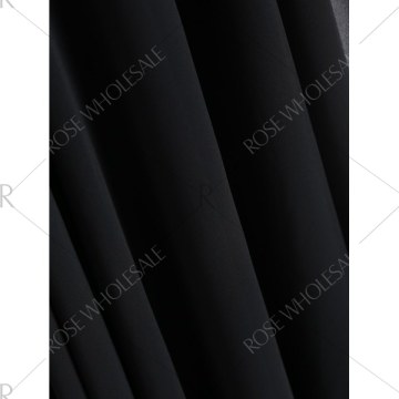 Bowknot Lace Panel Maxi Evening Dress - Black