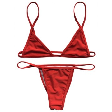 Bralette Hipster Bikini Set - Red