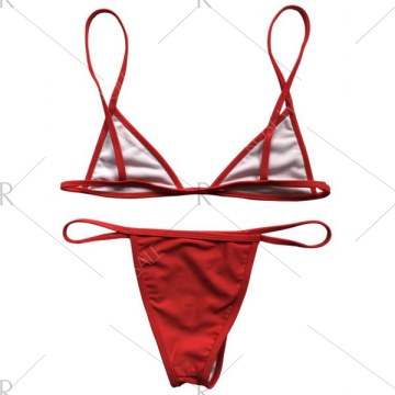 Bralette Hipster Bikini Set - Red