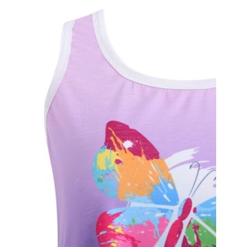 Butterfly Print Ombre Tank Top -