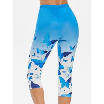 Butterfly Print kinny Capri Leggings -