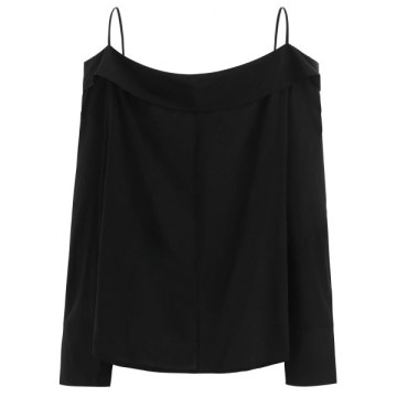 Buttoned Cut Out Cami Blouse - Black