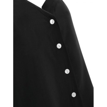 Buttoned Cut Out Cami Blouse - Black