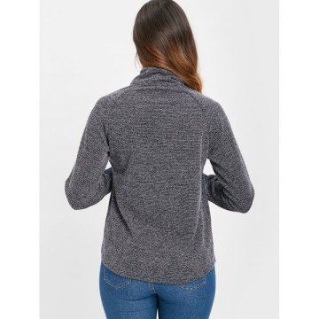 Buttons Color Block Top - Gray