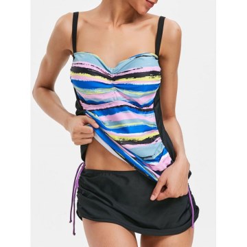 Cami Strap Striped Tankini -