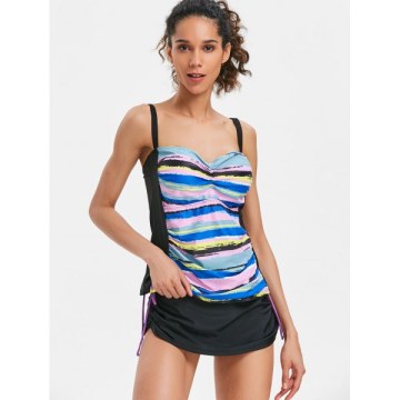 Cami Strap Striped Tankini -
