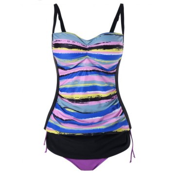 Cami Strap Striped Tankini -