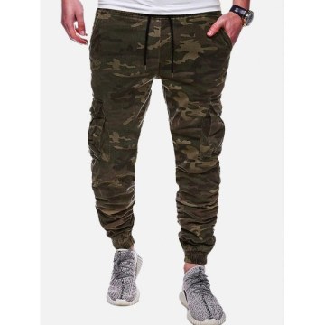 Casual Camouflage Printed Drawstring Jogger Pants - Acu Camouflage
