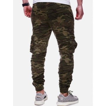 Casual Camouflage Printed Drawstring Jogger Pants - Acu Camouflage