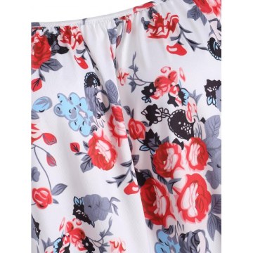 Casual Flower Print Cami Top - White