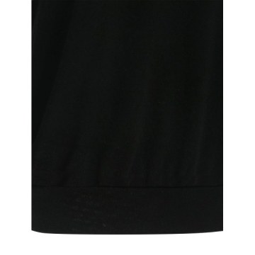 Casual Long Sleeve V-Neck Color Block Women's T-Shirt - Black