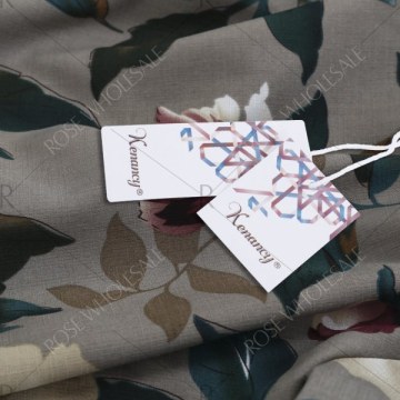 Casual Round Collar Long Sleeve Floral Print Pocket Dress for Women - Geometric Print