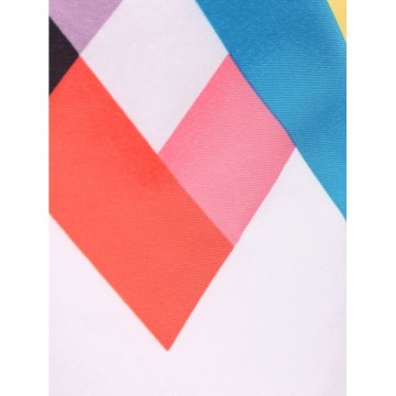 Chic Scoop Collar Short Sleeve Geometric Print Women's Dress -