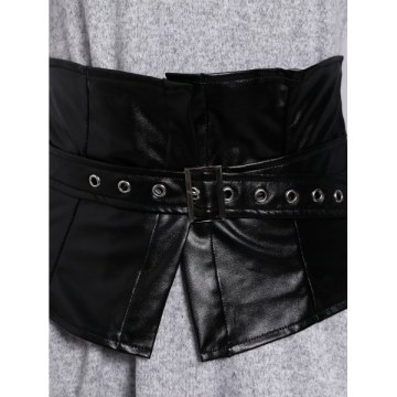 Cold Shoulder Dress And Corset Belt - Light Gray