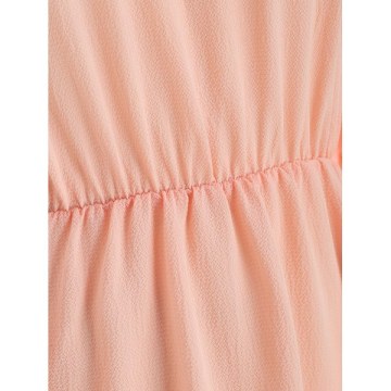 Cold Shoulder Hollow Out Long Sleeve Club Dress - Pink