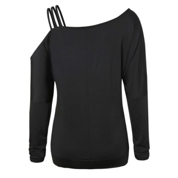 Cold Shoulder Strappy Knitwear - Black