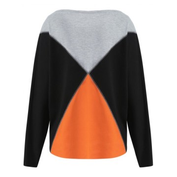 Color Block Batwing leeve T-shirt - Black