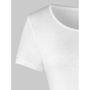Color Block Lace Trim T-shirt - White