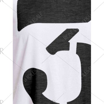 Color Block Retro Style Scoop Neck Figure Print Short Sleeve Women's T-Shirt - White One