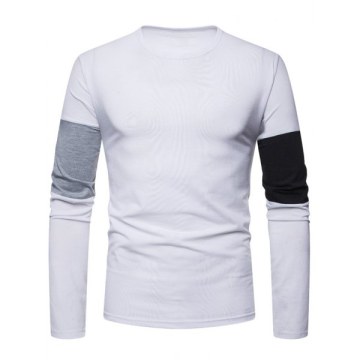 Color Spliced Crew Neck T-shirt - White