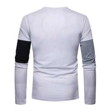 Color Spliced Crew Neck T-shirt - White