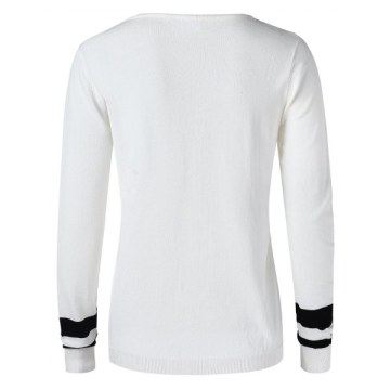 Color Trim Slim Cricket Knitwear - White One