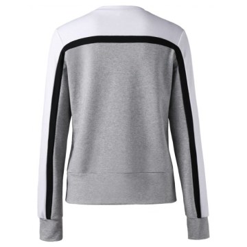 Contrast Color Sweatshirt - Gray