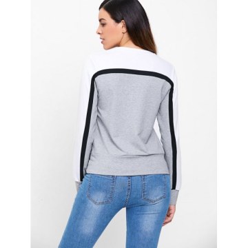 Contrast Color Sweatshirt - Gray