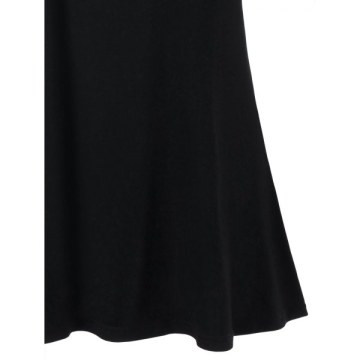 Contrast Lace Applique T-shirt - Black