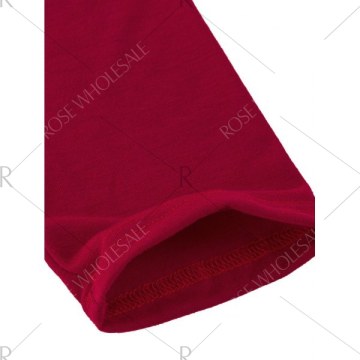 Cowl Neck Asymmetric Sweatshirt Dress - Red