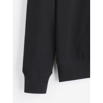 Crew Neck Graphic Sorry Sweatshirt - Black