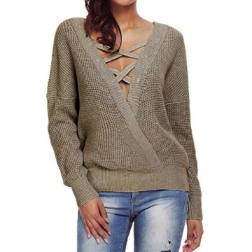 Criss Cross Drop houlder Convertible weater - Wood