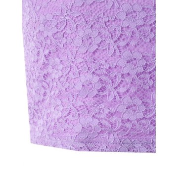 Criss Cross Lace Crop Top - Light Purple