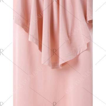 Criss Cross Ruffle Insert T-shirt - ight Pink