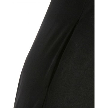 Crisscross triped Cuff Maxi Dress - Black