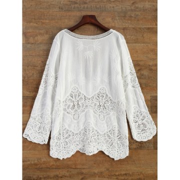 Crochet Panel Beach Cover-Up - White One