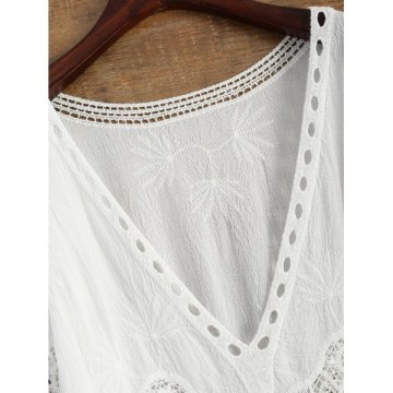 Crochet Panel Beach Cover-Up - White One