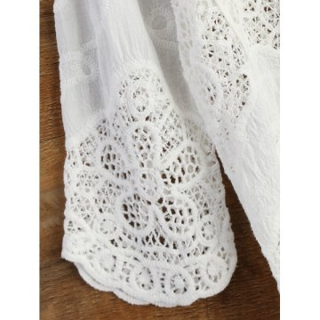 Crochet Panel Beach Cover-Up - White One