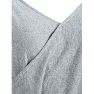 Cut Out Belted Surplice Dress - ight Gray